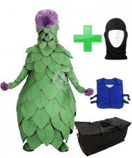 Kostüm Kaktus + Kühlweste "Blue M24" + Tasche "Star" + Hygiene Maske (Hochwertig)