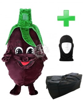 Kostüm Pflaume + Tasche "XL" + Hygiene Maske (Hochwertig)