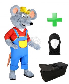 Kostüm Maus/Ratte 16 + Tasche "Star" + Hygiene Maske (Hochwertig)