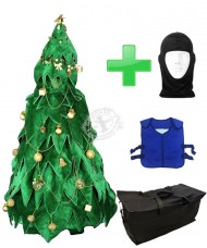 Kostüm Weihnachtsbaum + Kühlweste "Blue M24" + Tasche "Star" + Hygiene Maske (Hochwertig)