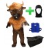 Kostüm Büffel / Stier 6 + Kühlweste "Blue M24" + Tasche "Star" + Hygiene Maske (Hochwertig)