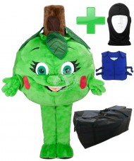 Kostüm Apfel + Kühlweste "Blue M24" + Tasche "XL" + Hygiene Maske (Hochwertig)
