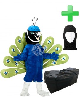 Kostüm Pfau + Tasche "XL" + Hygiene Maske (Hochwertig)