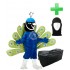 Kostüm Pfau + Tasche "XL" + Hygiene Maske (Hochwertig)