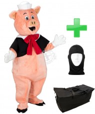Kostüm Schwein 12 + Tasche "Star" + Hygiene Maske (Hochwertig)
