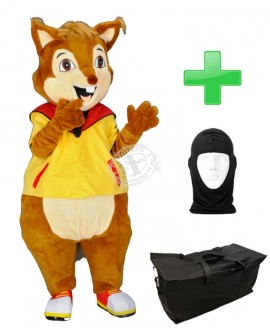 Kostüm Biber + Tasche "Star" + Hygiene Maske (Hochwertig)