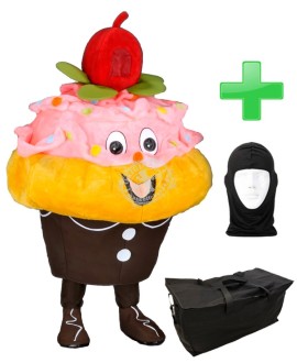 Kostüm Cupcake / Muffin 2 + Tasche "Star" + Hygiene Maske (Hochwertig)