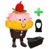 Kostüm Cupcake / Muffin 2 + Tasche "Star" + Hygiene Maske (Hochwertig)