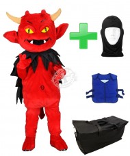 Kostüm Teufel 6 + Kühlweste "Blue M24" + Tasche "Star" + Hygiene Maske (Hochwertig)