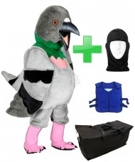 Kostüm Tauben + Kühlweste "Blue M24" + Tasche "Star" + Hygiene Maske (Hochwertig)