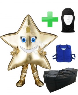 Kostüm Stern + Kühlweste "Blue M24" + Tasche "Star" + Hygiene Maske (Hochwertig)