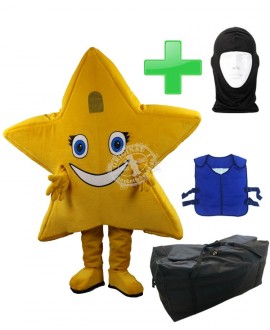 Kostüm Stern + Kühlweste "Blue M24" + Tasche "Star" + Hygiene Maske (Hochwertig)