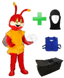 Kostüm Käfer / Biene 4 + Kühlweste "Blue M24" + Tasche "Star" + Hygiene Maske (Hochwertig)