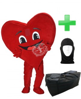 Kostüm Herz + Tasche "XL" + Hygiene Maske (Hochwertig)