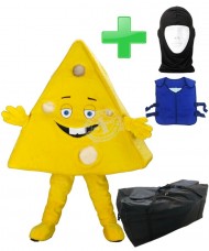 Kostüm Käse + Kühlweste "Blue M24" + Tasche "XL" + Hygiene Maske (Hochwertig)