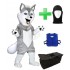 Kostüm Husky + Kühlweste "Blue M24" + Tasche "Star" + Hygiene Maske (Hochwertig)