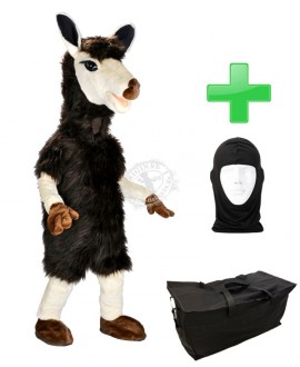 Kostüm Alpaka / Lama 3 + Tasche "Star" + Hygiene Maske (Hochwertig)