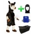 Kostüm Alpaka / Lama 3 + Kühlweste "Blue M24" + Tasche "Star" + Hygiene Maske (Hochwertig)