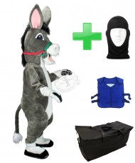 Kostüm Esel 5 + Kühlweste "Blue M24" + Tasche "Star" + Hygiene Maske (Hochwertig)