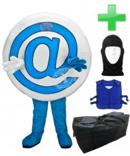 Kostüm Internet email @  + Kühlweste "Blue M24" + Tasche "XL" + Hygiene Maske (Hochwertig)