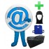 Kostüm Internet email @  + Kühlweste "Blue M24" + Tasche "XL" + Hygiene Maske (Hochwertig)