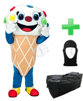 Kostüm Eis + Tasche "XL" + Hygiene Maske (Hochwertig)