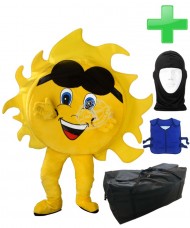 Kostüm Sonne + Kühlweste "Blue M24" + Tasche "XL" + Hygiene Maske (Hochwertig)