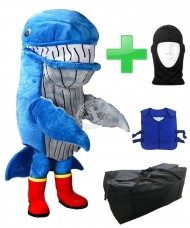 Kostüm Wal / Blauwal 2 + Kühlweste "Blue M24" + Tasche "XL" + Hygiene Maske (Hochwertig)