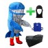 Kostüm Wal / Blauwal 4 + Kühlweste "Blue M24" + Tasche "XL" + Hygiene Maske (Hochwertig)