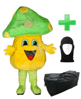 Kostüm Pilz / Champignon 3 + Tasche "XL" + Hygiene Maske (Hochwertig)