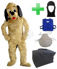 Kostüm Hund 33 + Kissen + Kühlweste "Blue M24" + Tasche "L" + Hygiene Maske (Hochwertig)