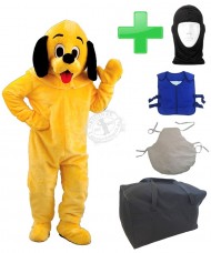 Kostüm Hund 32 + Kissen + Kühlweste "Blue M24" + Tasche "L" + Hygiene Maske (Hochwertig)
