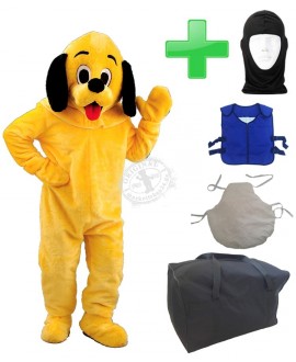 Kostüm Hund 32 + Kissen + Kühlweste "Blue M24" + Tasche "L" + Hygiene Maske (Hochwertig)