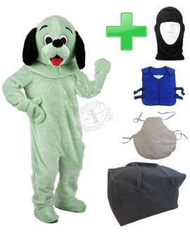 Kostüm Hund 31 + Kissen + Kühlweste "Blue M24" + Tasche "L" + Hygiene Maske (Hochwertig)