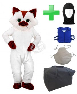 Kostüm Katze 14 + Kissen + Kühlweste "Blue M24" + Tasche "L" + Hygiene Maske (Hochwertig)