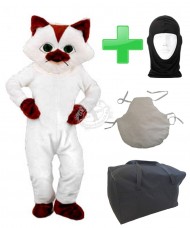 Kostüm Katze 14 + Kissen + Kühlweste "Blue M24" + Tasche "L" + Hygiene Maske (Hochwertig)