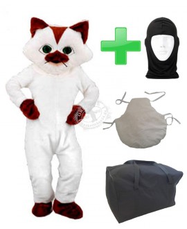 Kostüm Katze 14 + Kissen + Kühlweste "Blue M24" + Tasche "L" + Hygiene Maske (Hochwertig)