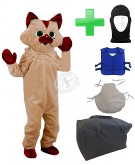 Kostüm Katze 15 + Kissen + Kühlweste "Blue M24" + Tasche "L" + Hygiene Maske (Hochwertig)