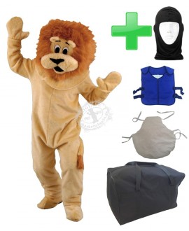 Kostüm Löwe 14 + Kissen + Kühlweste "Blue M24" + Tasche "L" + Hygiene Maske (Hochwertig)