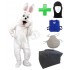 Kostüm Hase 74p "Weiß" + Kissen + Kühlweste "Blue M24" + Tasche "L" + Hygiene Maske (Hochwertig)