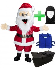Kostüm Weihnachtsmann 1 + Kühlweste "Blue M24" + Tasche "XL" + Hygiene Maske (Hochwertig)