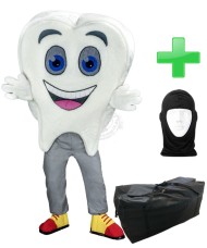 Kostüm Zahn + Tasche "XL" + Hygiene Maske (Hochwertig)