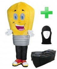 Kostüm Glühbirne / Lampe + Tasche "XL" + Hygiene Maske (Hochwertig)
