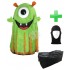 Kostüm Alien / Monster "Grüner Hugo" + Tasche "Star" + Hygiene Maske (Hochwertig)