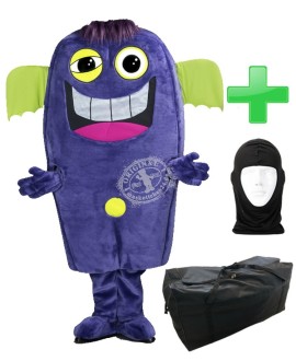 Kostüm Alien / Monster "Violetta" + Tasche "XL" + Hygiene Maske (Hochwertig)