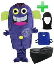 Kostüm Alien / Monster "Violetta" + Kühlweste "Blue M24" + Tasche "Star" + Hygiene Maske (Hochwertig)