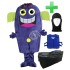 Kostüm Alien / Monster "Violetta" + Kühlweste "Blue M24" + Tasche "Star" + Hygiene Maske (Hochwertig)