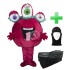 Kostüm Alien / Monster "Rosa Runde" + Tasche "XL" + Hygiene Maske (Hochwertig)