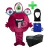 Kostüm Alien / Monster "Rosa Runde" + Kühlweste "Blue M24" + Tasche "XL" + Hygiene Maske (Hochwertig)