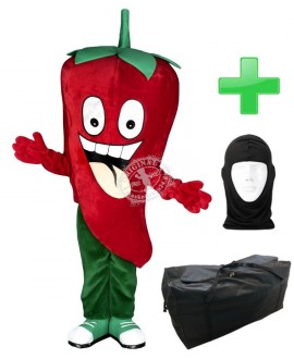 Kostüm Peperoni + Tasche "XL" + Hygiene Maske (Hochwertig)